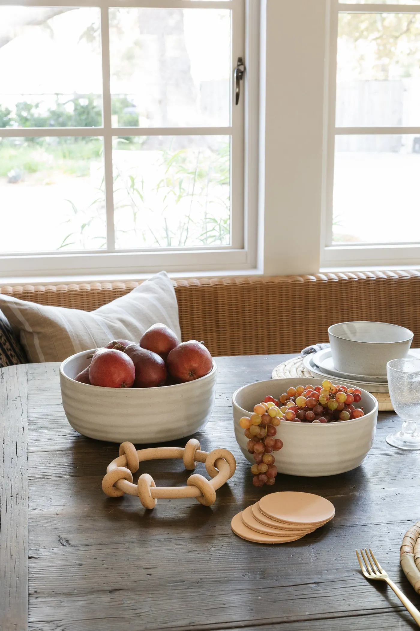 Amber Leather Coasters S/4