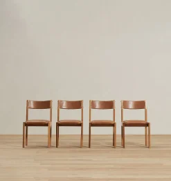 Antique Leather Chair S/4