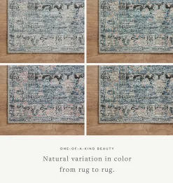 Billie BIL-05 Denim / Blush Area Rug