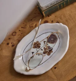 Cream Oval Catchall Tray