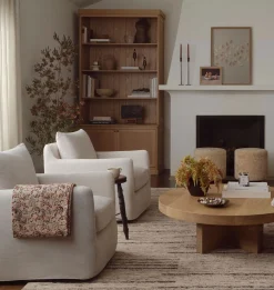 Douglas Slipcovered Swivel Chair