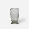 Etched Floral Drinking Glass