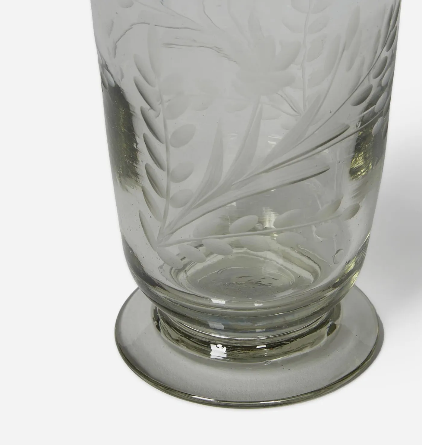 Etched Floral Drinking Glass