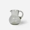 Etched Floral Glass Pitcher