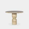 Figueroa Round Travertine Dining Table