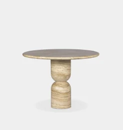 Figueroa Round Travertine Dining Table