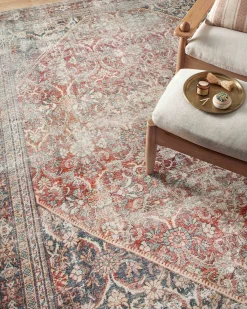 Georgie GER-01 Red / Navy Area Rug