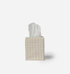 Gingham Woven Tissue Box