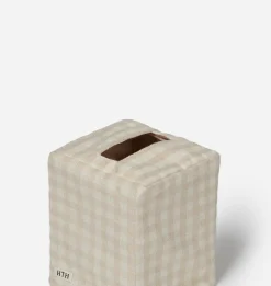 Gingham Woven Tissue Box