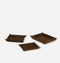 Goldwater Leather Tray S/3