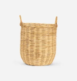 Hand-Woven Rattan Basket w/ Handles