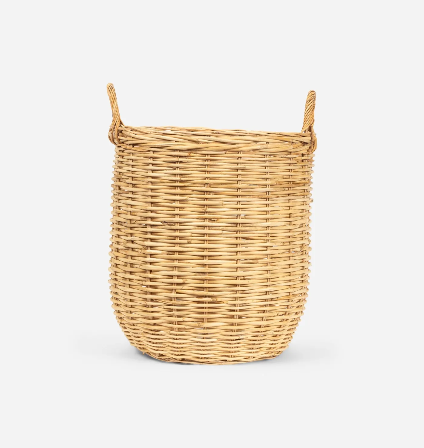 Hand-Woven Rattan Basket w/ Handles