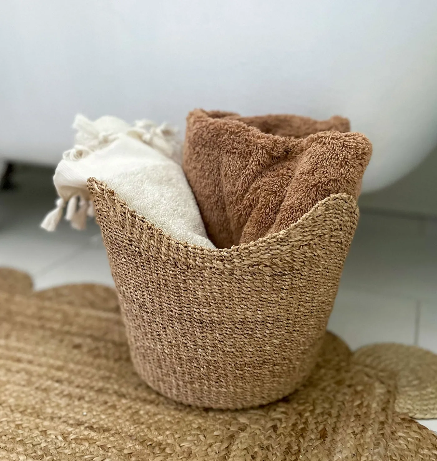 Handwoven Scallop Basket