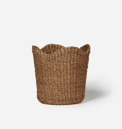 Handwoven Scallop Tabletop Basket