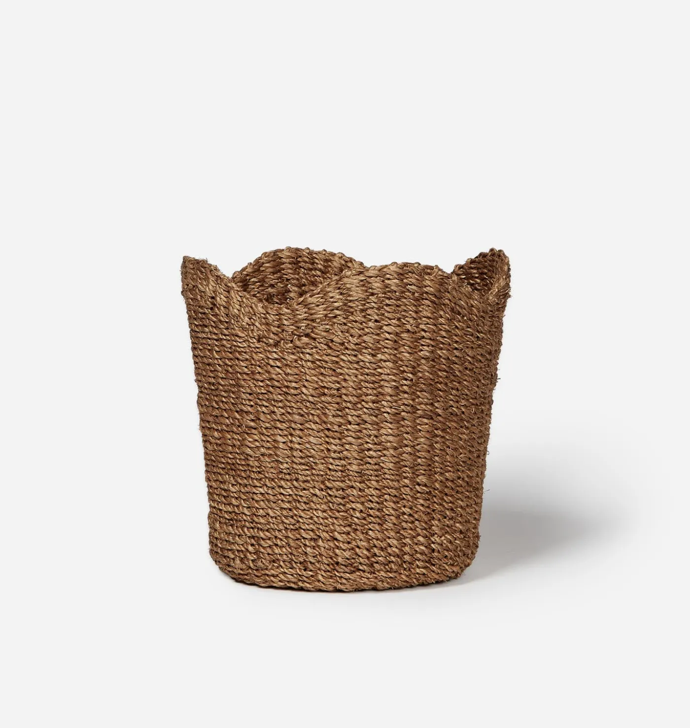 Handwoven Scallop Tabletop Basket