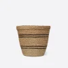 Hand-Woven Striped Seagrass Basket