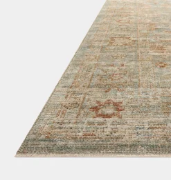 Heritage HER-06 Aqua / Terracotta Area Rug