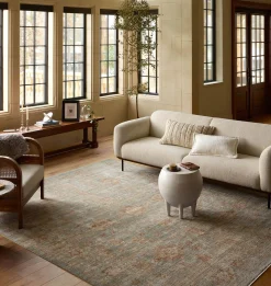 Heritage HER-06 Aqua / Terracotta Area Rug