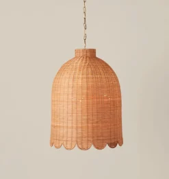 Hudson Rattan Scallop Chandelier
