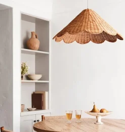 Hudson Rattan Scallop Pendant