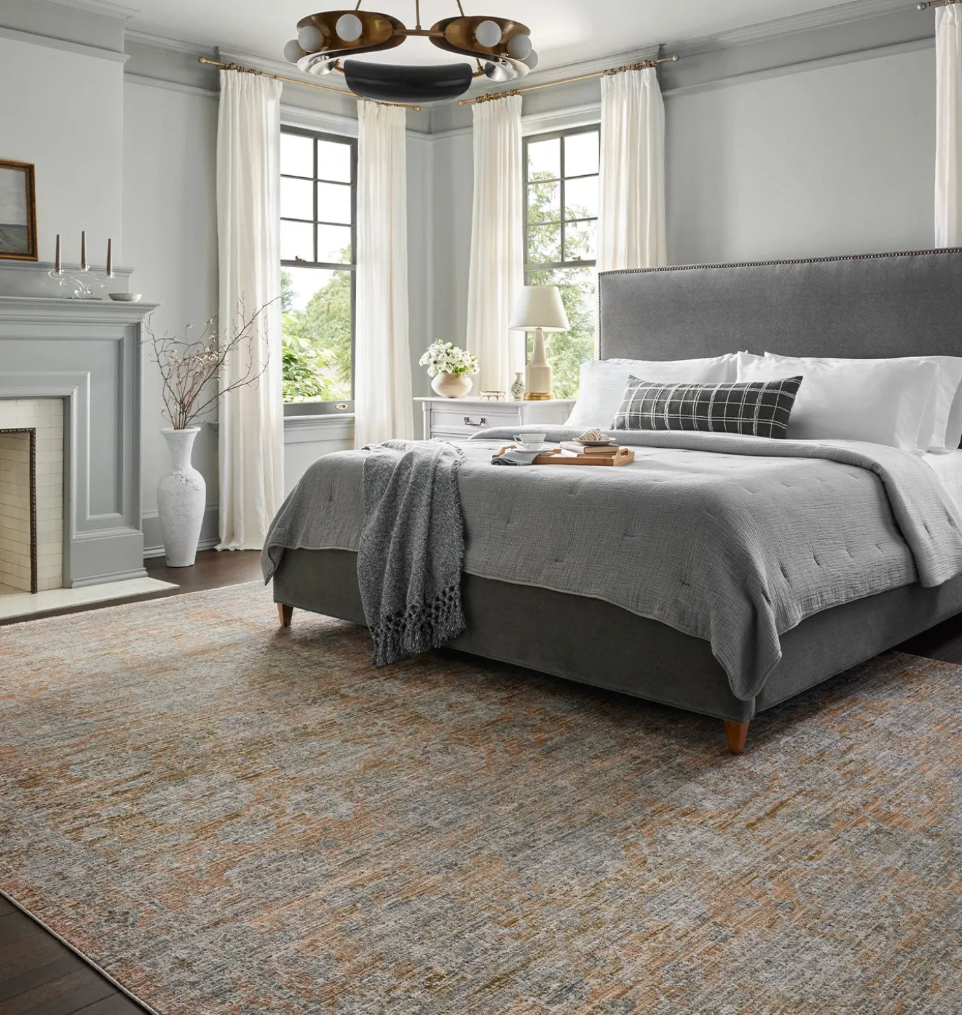 Katherine KES-02 Terracotta / Smoke Area Rug