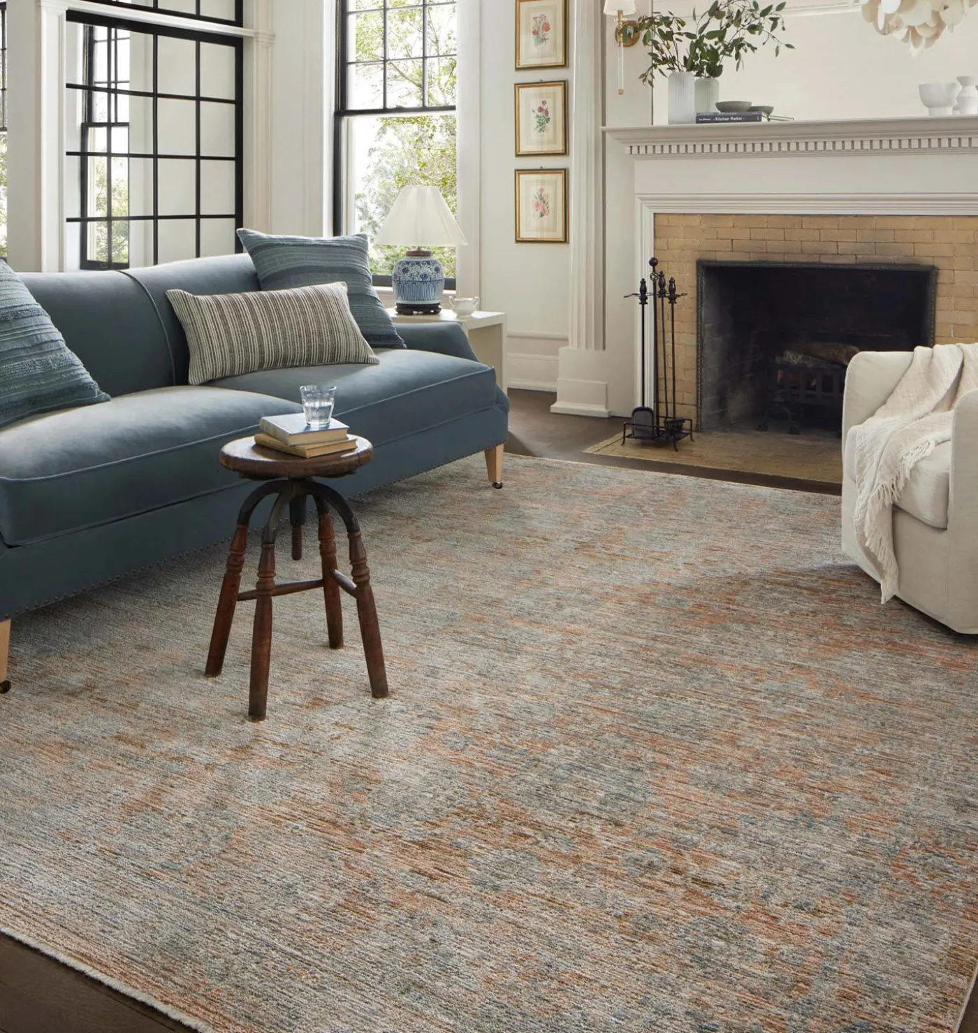 Katherine KES-02 Terracotta / Smoke Area Rug