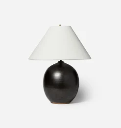 Large Iron Black Orb Lamp