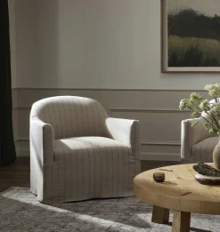 Lowell Slipcover Swivel Chair