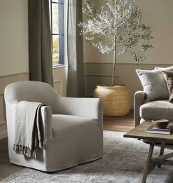 Lowell Slipcover Swivel Chair