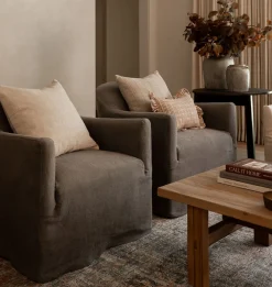 Lowell Slipcover Swivel Chair
