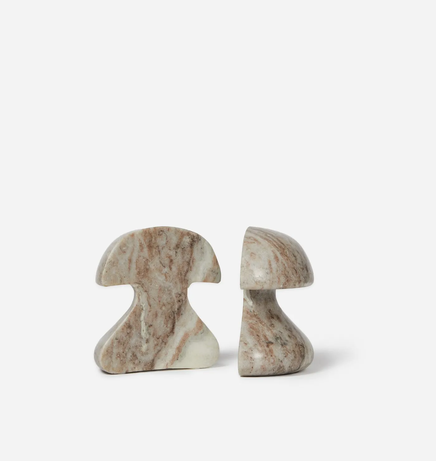 Mushroom Marble Bookend S/2
