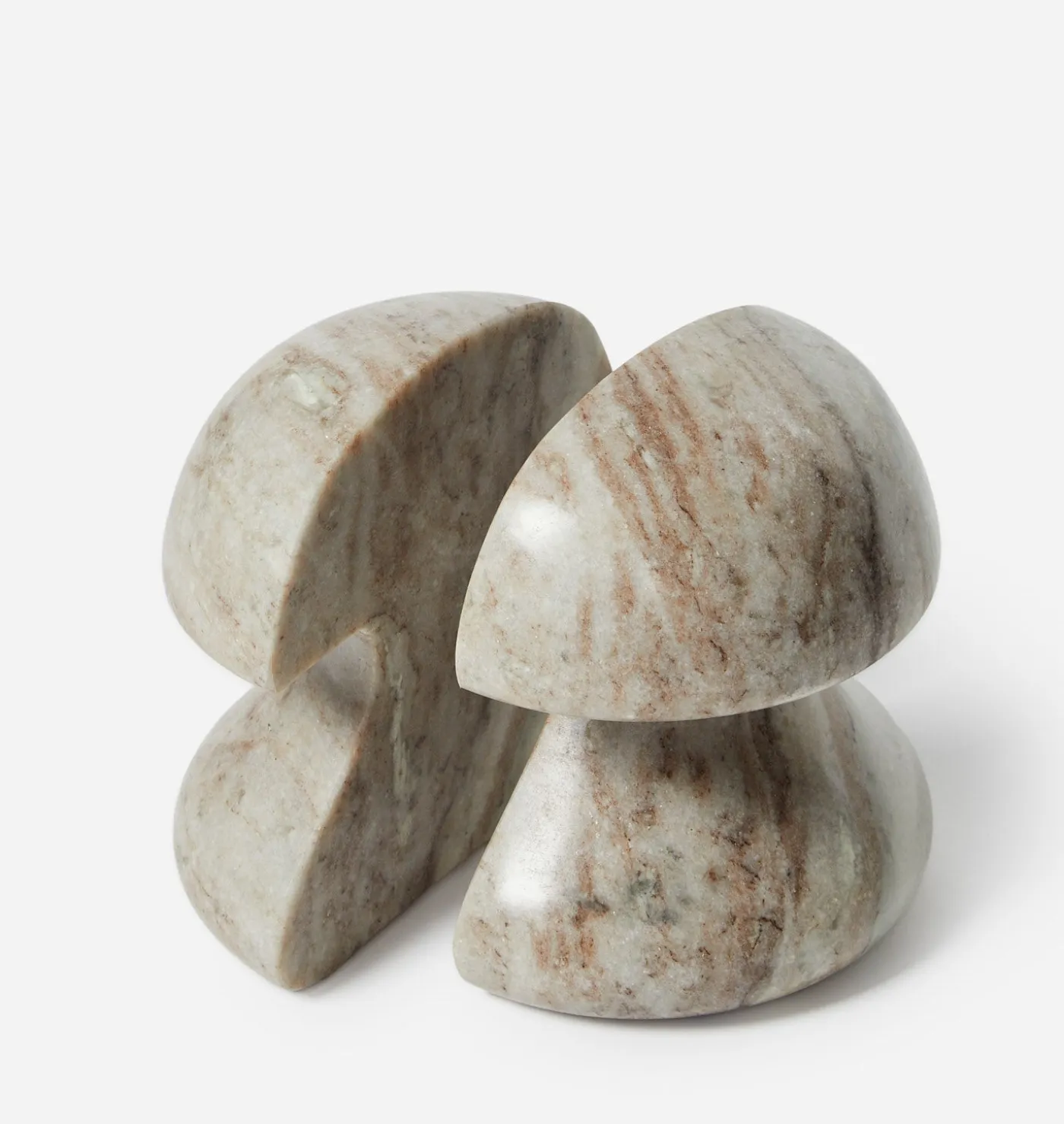 Mushroom Marble Bookend S/2