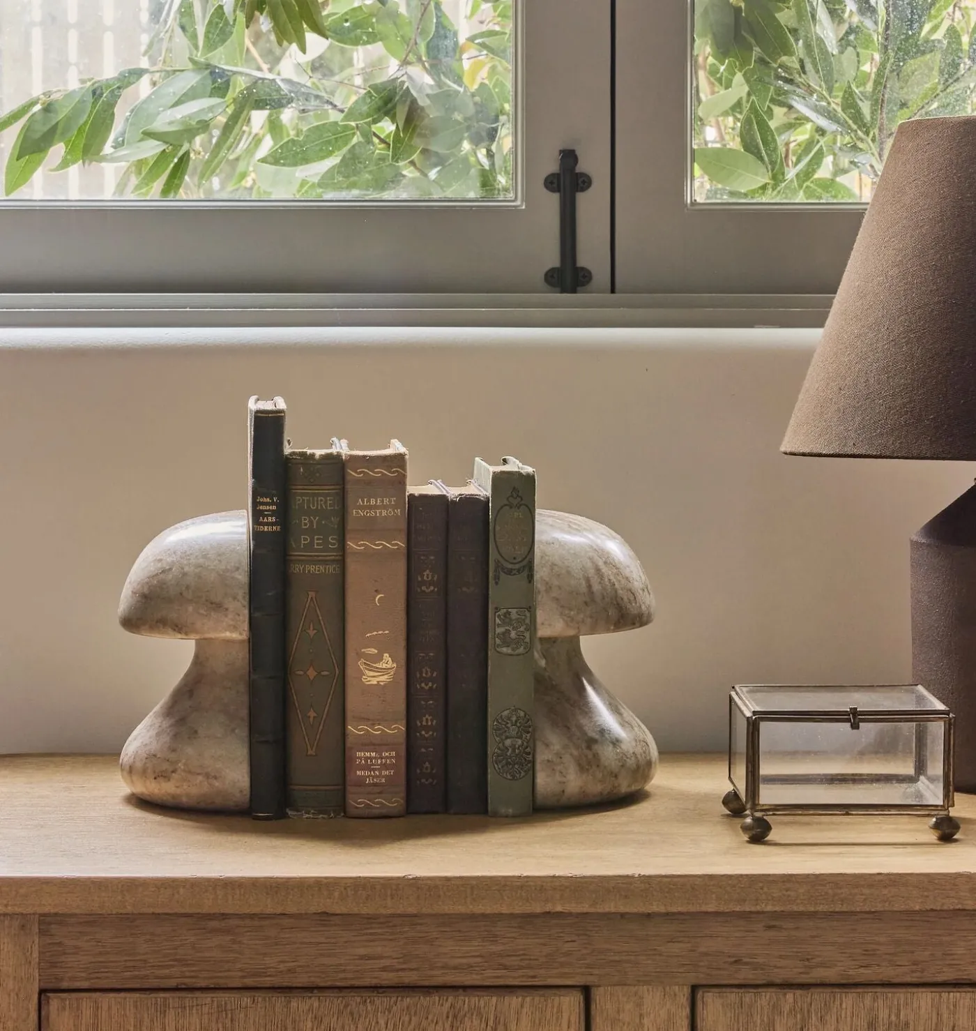 Mushroom Marble Bookend S/2