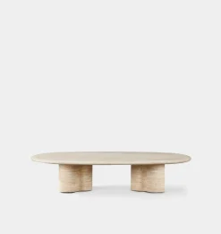 Porto Outdoor Travertine Pill Coffee Table