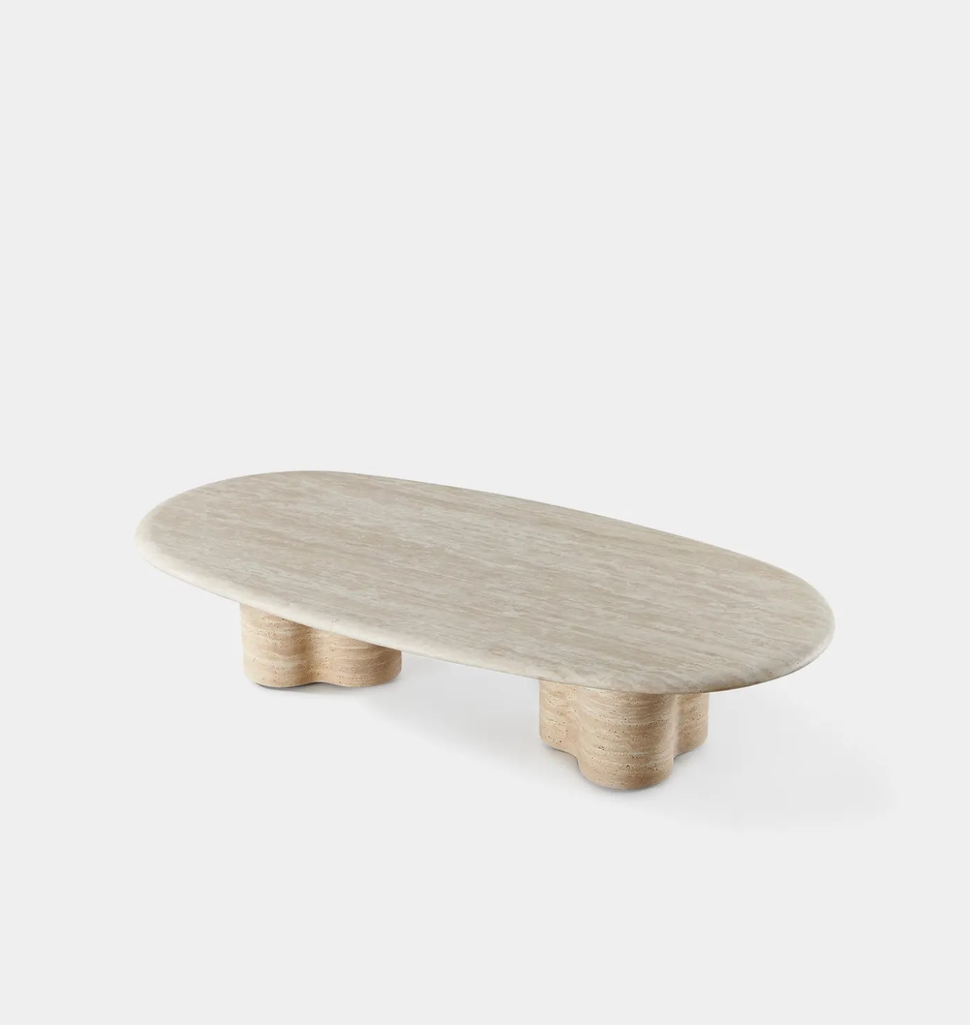 Porto Outdoor Travertine Pill Coffee Table