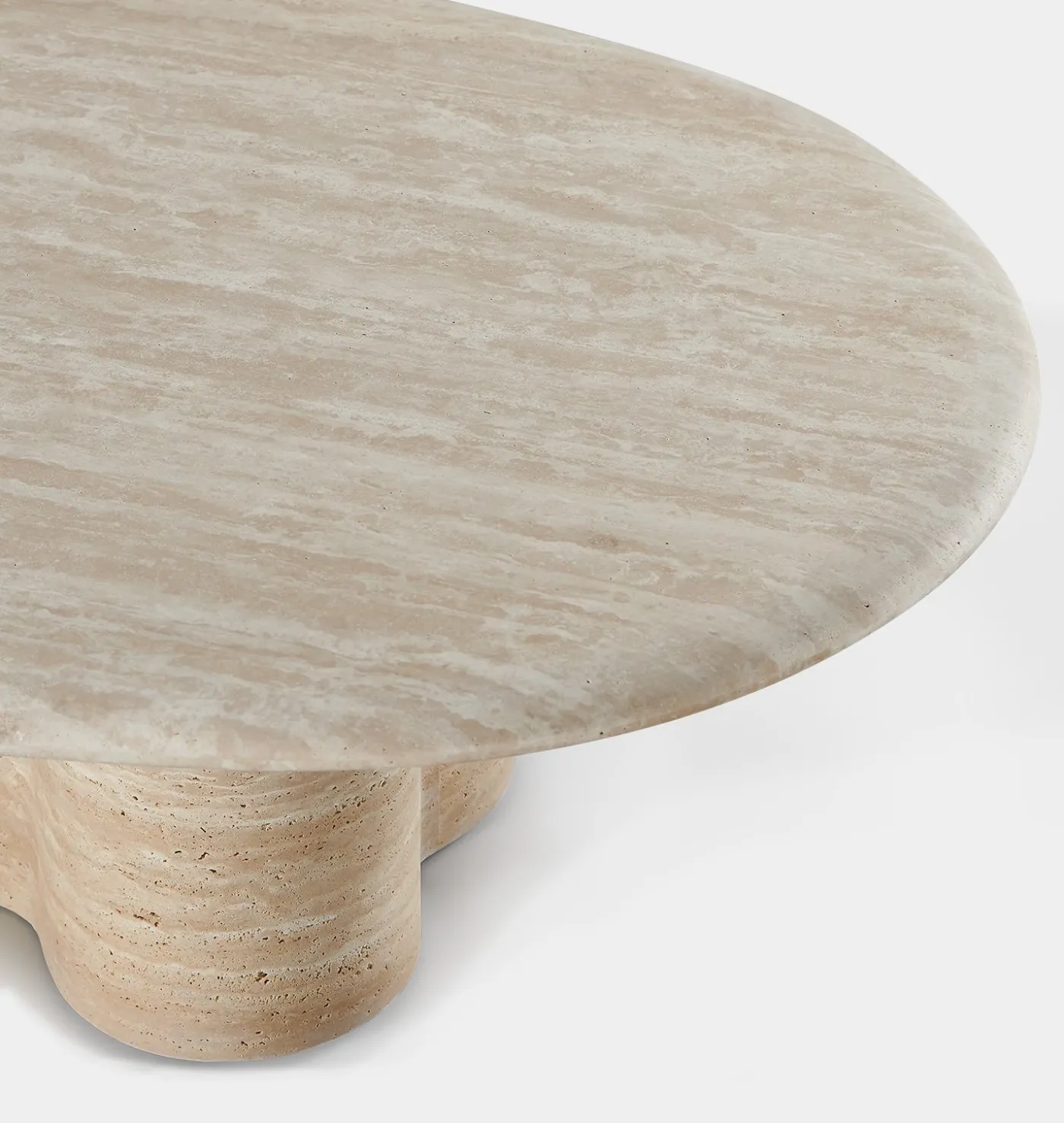 Porto Outdoor Travertine Pill Coffee Table