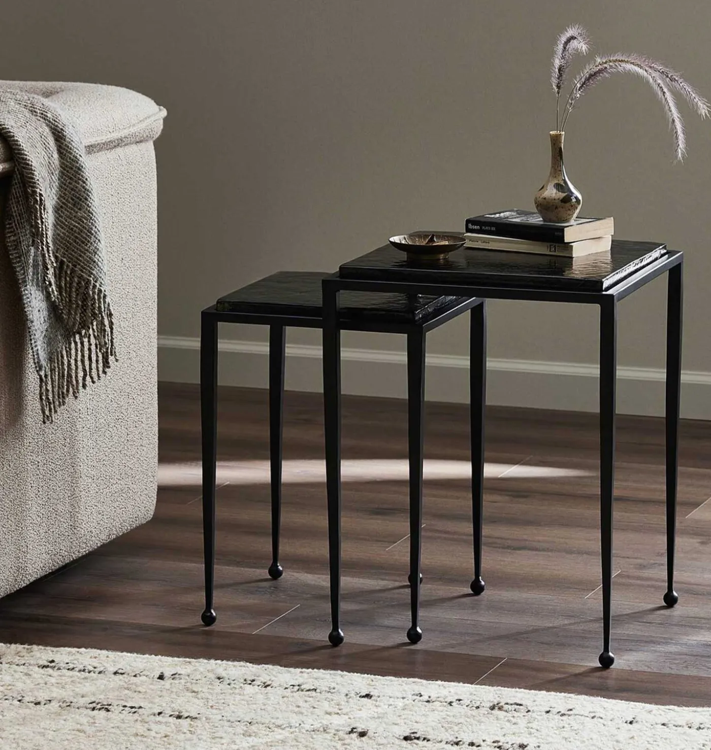 Prescott Cast Glass Nesting Table S/2