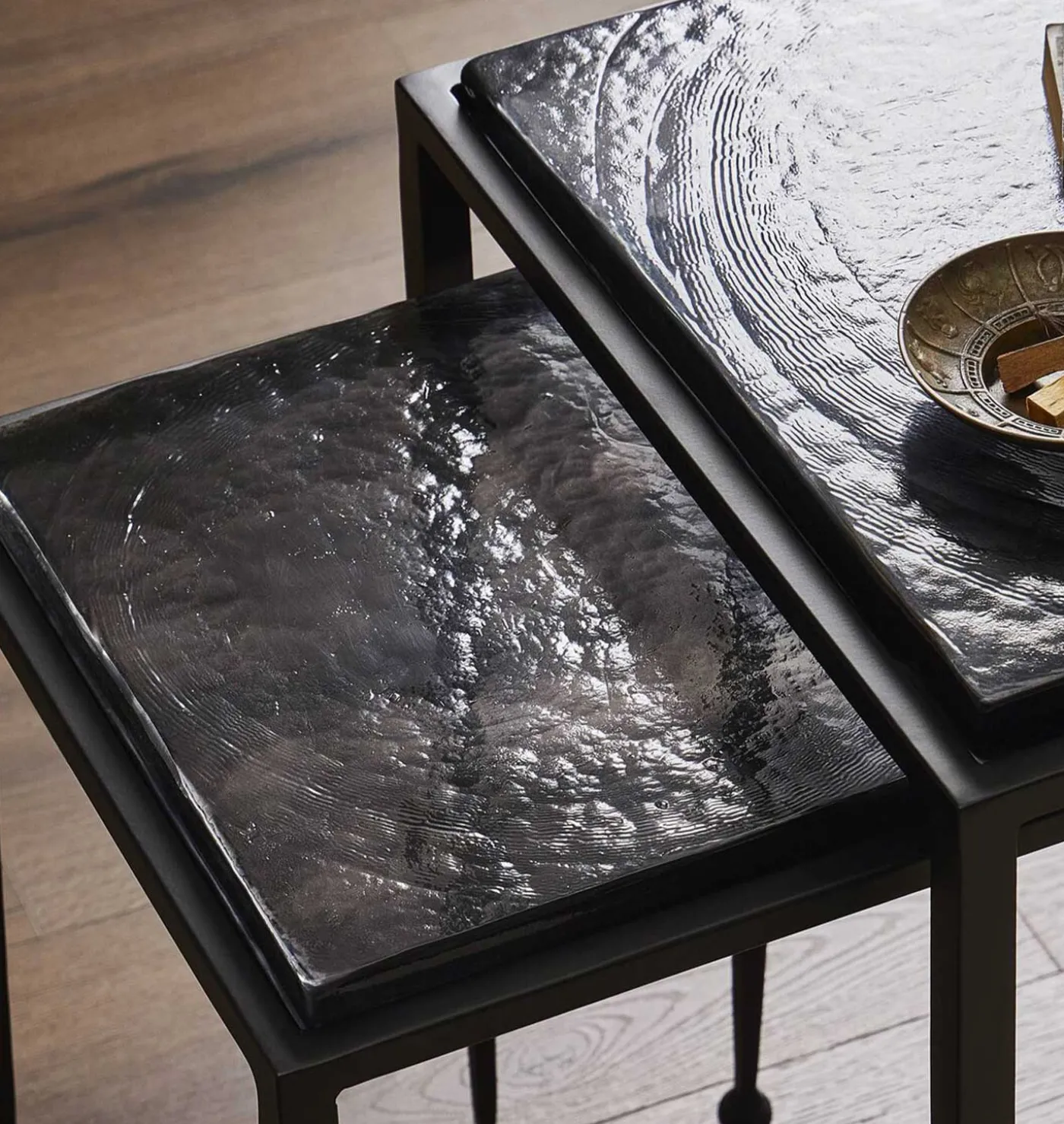 Prescott Cast Glass Nesting Table S/2
