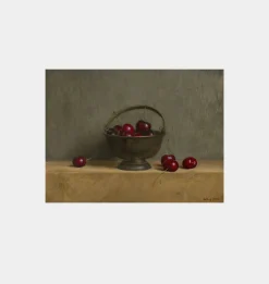 Red Cherries on Red Oak