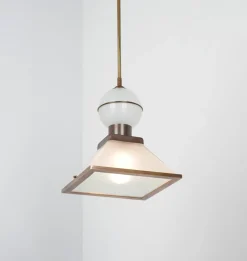 Sicily Brass & Satin Glass Pendant