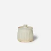 Stoneware Fluted Salt Jar