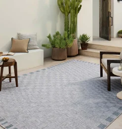 Topanga TOP-07 Silver / Blue Area Rug