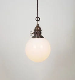 Trento Brass & Opaline Pendant