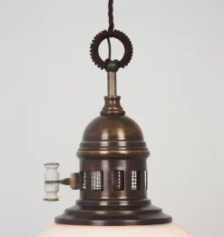 Trento Brass & Opaline Pendant