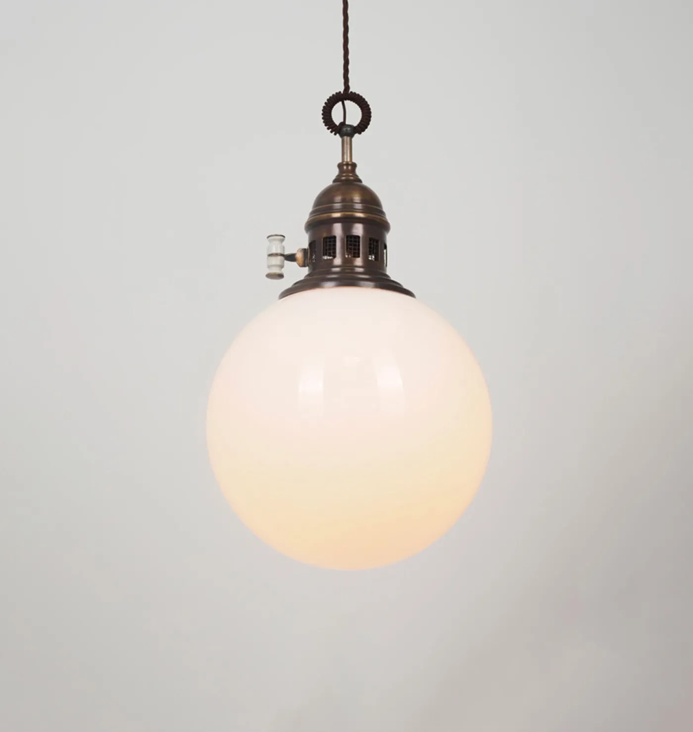 Trento Brass & Opaline Pendant