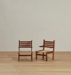 Vintage Mid-Century Cord Armchairs S/2